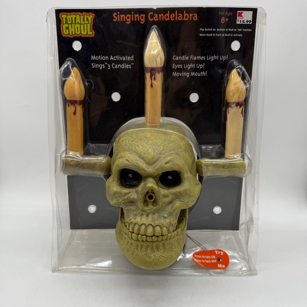 K-Mart Totally Ghoul Moving Singing Skull Candelabra Animatronic Sixteen Candles